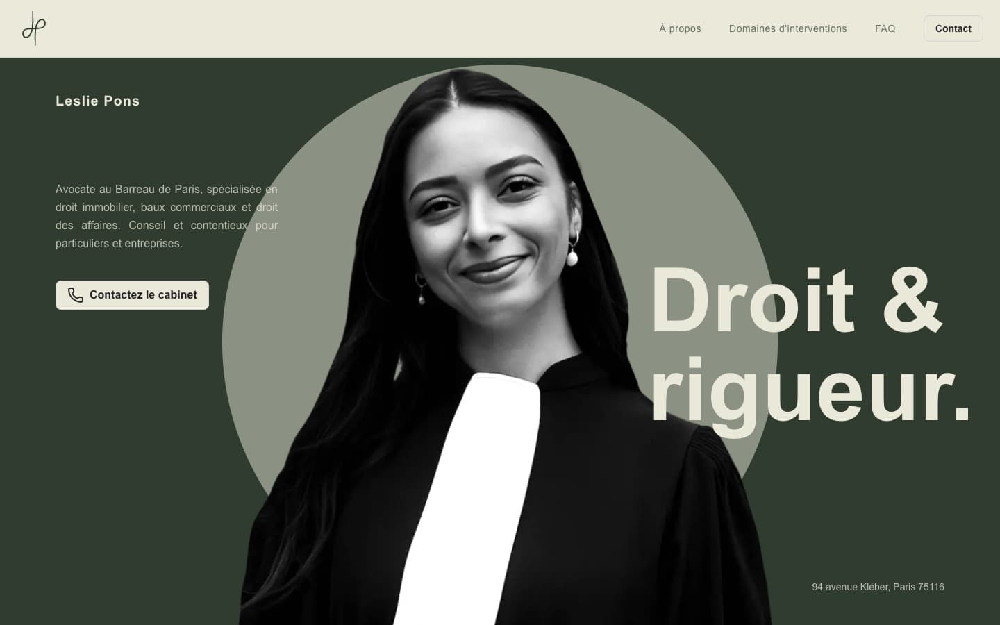 Accueil du site de Me Leslie Pons
