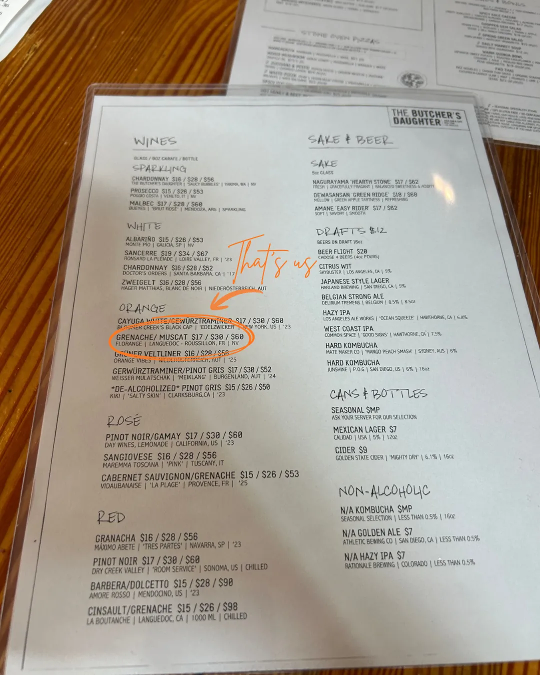 Story Instagram : la carte du Butcher’s Daughter annotée « That’s us »